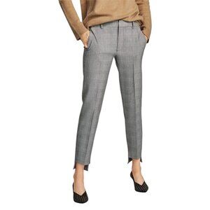 Zara Grey Plaid High Low Hem Dress Trouser Pants Size 4 Office Careerwear Work